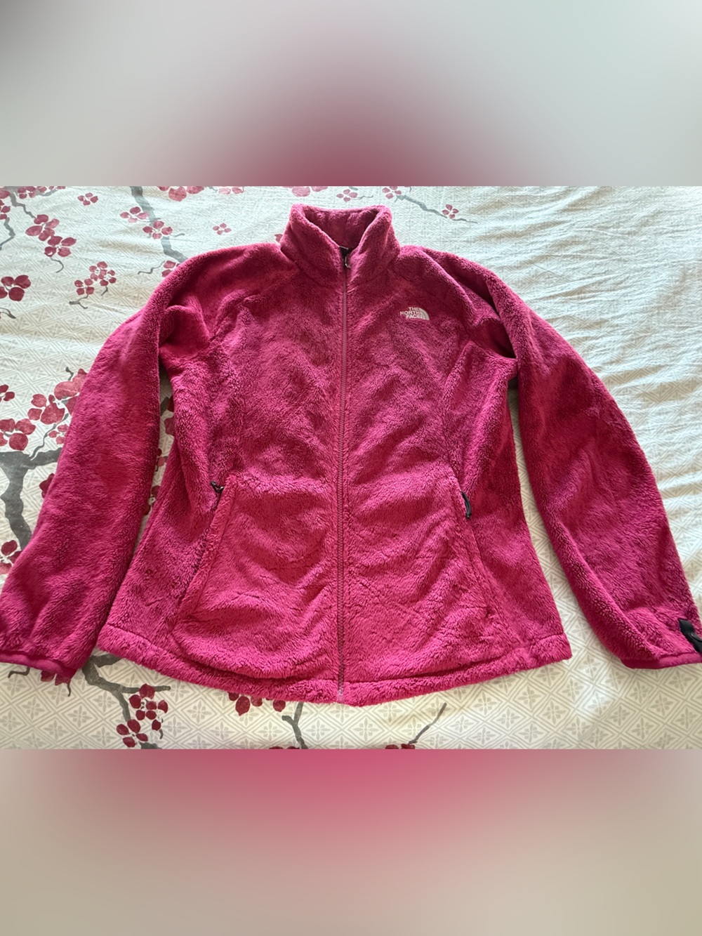 The North Face dark Pink Plush Full-Zip Fleece Jacket